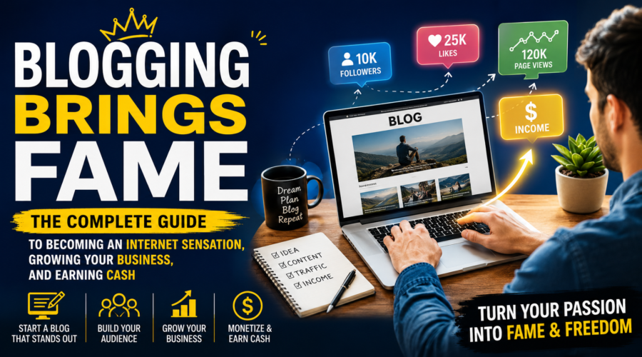 Blogging Brings Fame The Complete Guide to Becoming an Internet Sensation Growing Your Business and Earning Cash